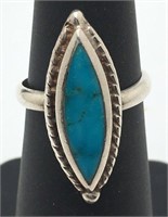 Silver Ring W Turquoise Stone
