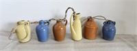 Pottery Jugs, Miniatures, tied on cord