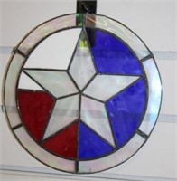 STAINED GLASS RED,WHITE, & BLUE STAR