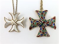 2 Trifari Cross Necklaces