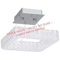 1-Light 11-in Polished Clear LED Semi mount light