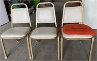3 Vinyl Covered Kitchen Chairs.  NO SHIPPING *LYS