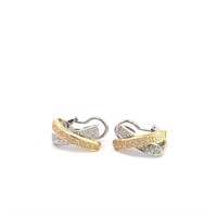 14K WHITE AND YELLOW GOLD 0.50CT X EARRINGS