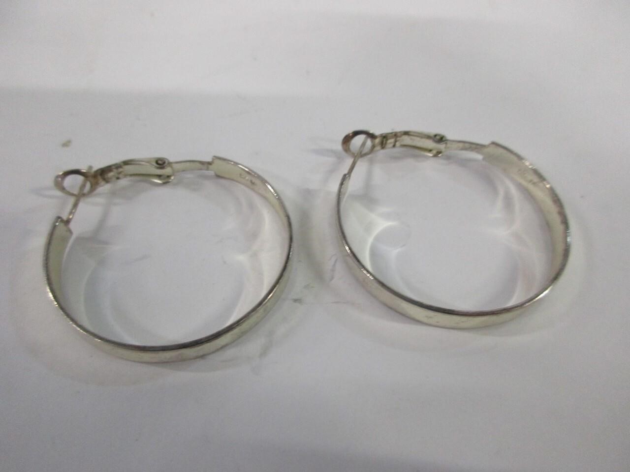 Large sterling silver hoop earrings