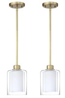 Adj 1 Light  Mini Hanging Pendant Lights Set of 2