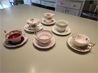 6 sets of Vintage teacups & matching saucers. Dini