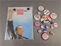 1968 The Nixon Yearbook & Pinbacks