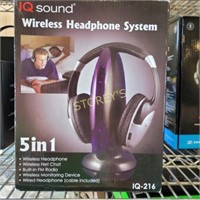 New in box IQ sound Wireless Headphone System