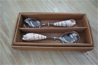 2 New Seashell Serving Spoons
