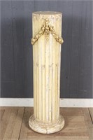 Carved and Painted Wood Pedestal