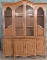 FRENCH PROVINCIAL MAPLE 2 PIECE CHINA CABINET