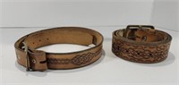 Two Vintage Leather Belts