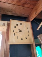 Custom-made solid wood 15 inch square wall clock
