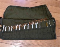 Vintage military rolled tool kit