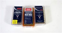 3- Cases of CCI .22 Mag hollow point cartridges