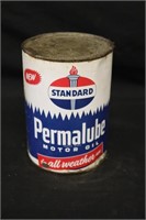 Standard Permalube Motor Oil  Tin Can