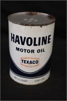 Texaco Valvoline Motor Oil Tin Can