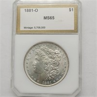 1881 O MORGAN SILVER DOLLAR MS65 PCI