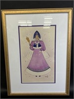 Russian Art of Woman in Lavender Dress