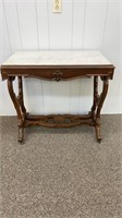 Victorian rosewood carved table with marble top