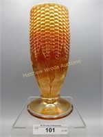 Northwood marigold Corn vase w/ plain base.