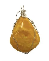 Large Butterscotch Amber Pendant.