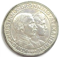 1923 2 Kroner Brilliant UNC Denmark