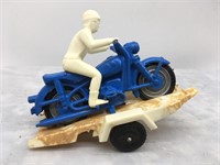Hubley Motorcycle Man On Trailer 1523