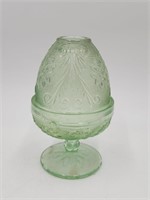 VTG Indiana Glass, Green Fairy Lamp