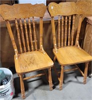 2 WOODEN DINING ROOM CHAIRS