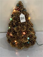 Christmas tree made of pinecones