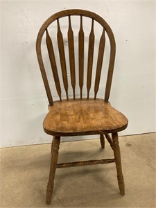 Round back wood chair. Solid. Complete
