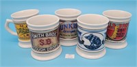 (5) Franklin Porcelain Corner Store Porcelain Mug