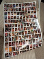 Sheet of 132 basketball cards tops for the 43x28