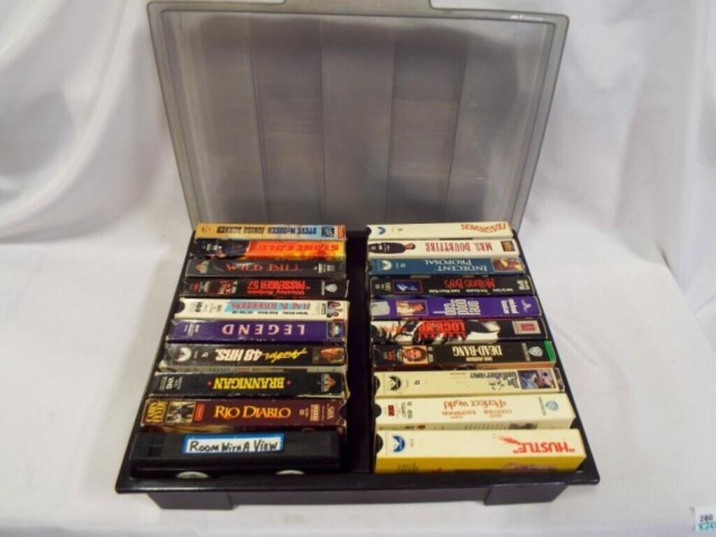 (20) VHS Movies - With Plastic Storage Case