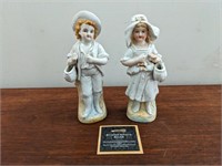 Pair of Vintage Porcelain 7" Figurines
