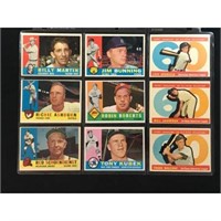 9  Different 1960 Topps Baseball Stars