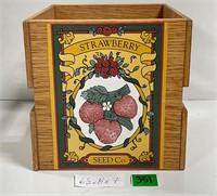 Vtg Strawberry Seed Co Wood Box