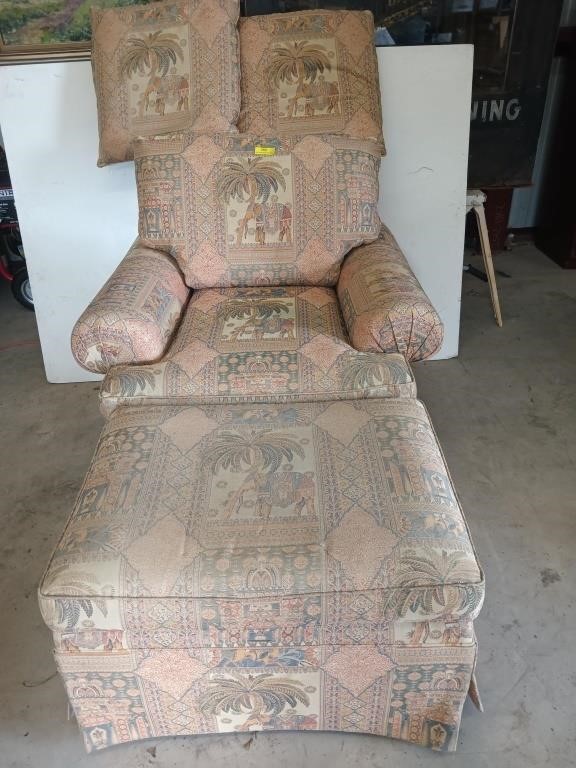 Lovely oversized armchair with ottoman