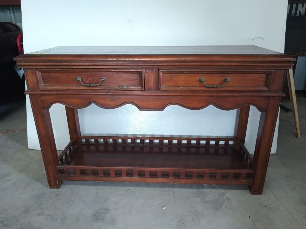 Pine sofa table with two drawers 29.5x48x18