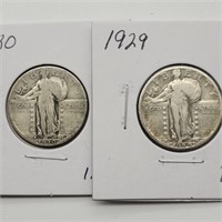 1929 & 1930 S STANDING LIBERTY QUARTERS