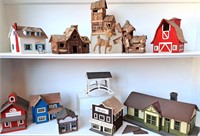 WOOD HOUSES FOR TRAIN OR HOLIDAY VILLAGE LOT
