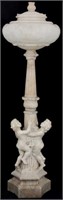Figural Putti Carved Alabaster Floor Lamp
