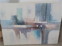 E. Lee Abstract Acrylic On Canvas Windsor Art