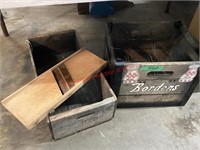 Milk Crate, Cabbage Slicer & Wood Crate