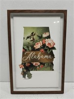 Framed Alabama State Wall Decor