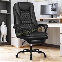 Guessky Chair  Leather  Big & Tall (Black)