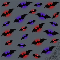 24 Pack Halloween Decoration LED Bats x2