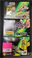 3 NIB STAR WARS ACTION FIGURES WITH VEHICLES