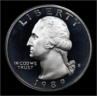 Proof 1989-s Washington Quarter 25c Grades GEM++ P